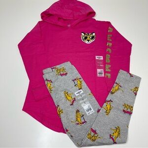 NEW Girl's OshKosh B'Gosh Skateboarding Tiger Set (LS Top & Leggings) Size 8